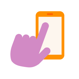 A finger who touches a mobile screen
